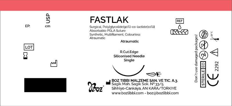 FASTLAK USP 3-0 (М2) зворотньо-ріжуча голка 3/8 кола 25 мм, довжина 75см